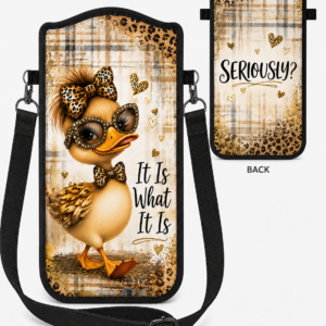 Diva Duck Leopard Bow Phone Pouch