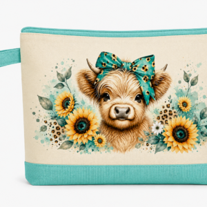 Highland Cow Zipper Bag with Handle
