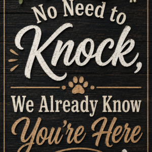 No Need to Knock Dog Welcome Sign