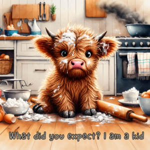 Highland Cow Kitchen Mess Sign